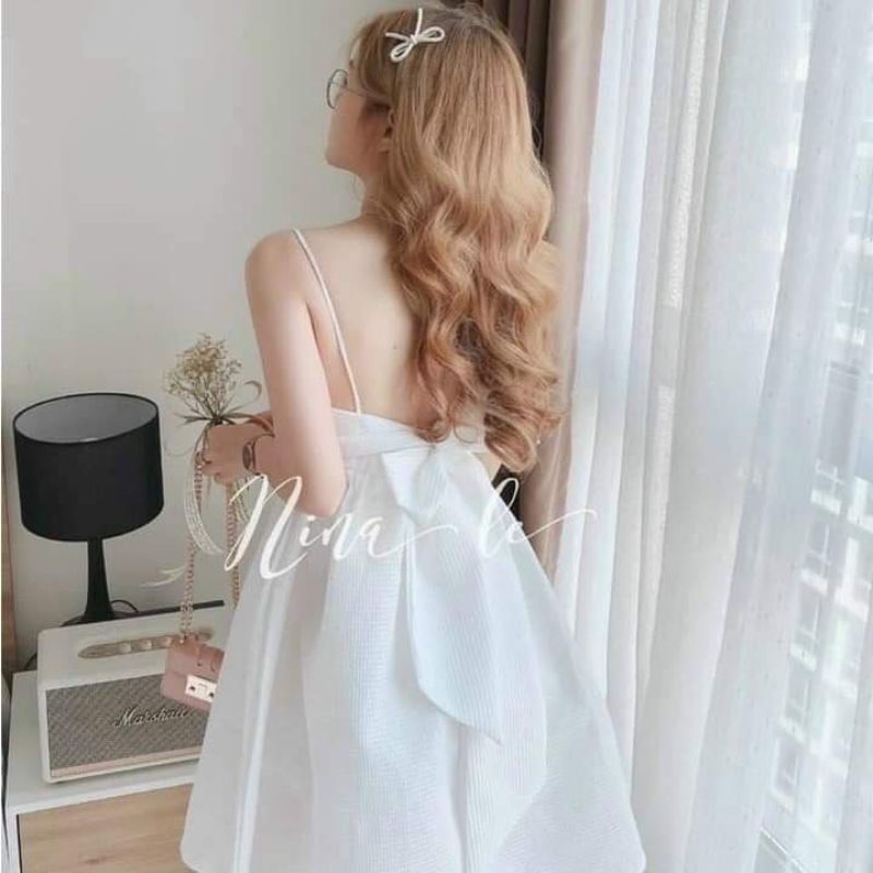 Bigsize - Đầm Baby doll 2 Dây Nơ