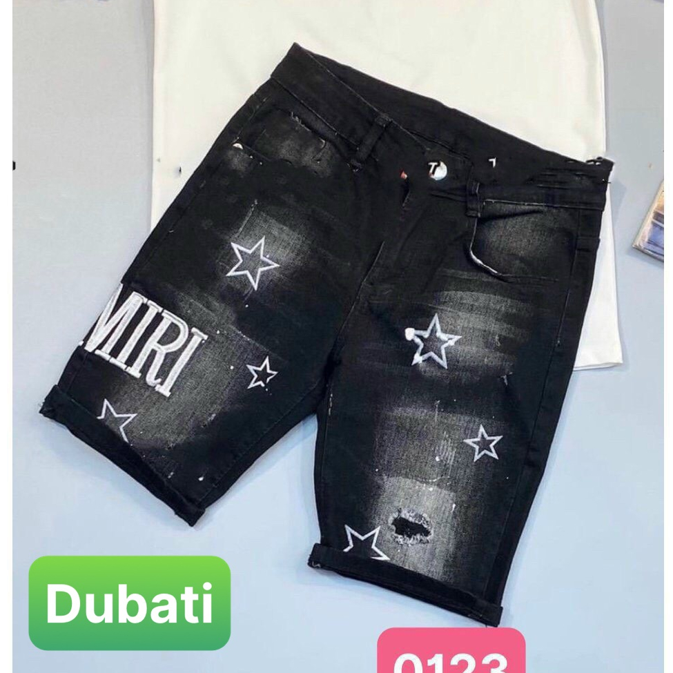 QUẦN SHORT SỌT LỬNG NGỐ CHẤT BÒ JEAN NAM ĐEN THÊU CO GIÃN THU ĐÔNG HÈ- BD 0123 CAO CẤP -DUBATI FASHION