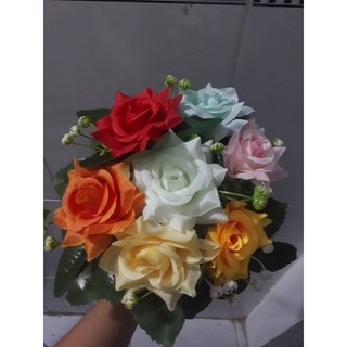 Cành hoa hồng 1 bông, Cành hoa hồng giả xưởng hoa Hoàng Liễu