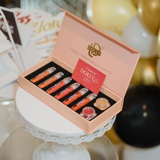 Son Kem Lì DOLLY DIAMOND VELVET Không Chì Cao Cấp NEW 2022 + TẶNG 2 DƯỠNG MÔI