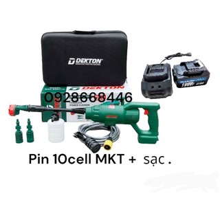 Combo máy rửa xe pin dekton m21 _775 kèm pin + sạc .