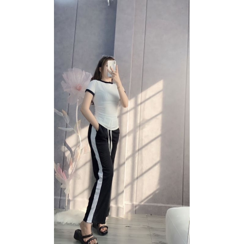 SET BỘ ÁO QUẦN DÀI ỐNG RỘNG THỂ THAO MPB Thiết kế phối viền, sọc trẻ trung năng động,Chất Thun Gân Dày Dặn Co Giãn Tốt.