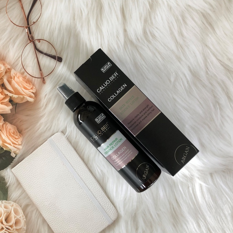 Xịt dưỡng tóc siêu mềm mượt, phục hồi tóc COLLAGEN Hair Repair Essence Lotion Caluo.Ber 300ml