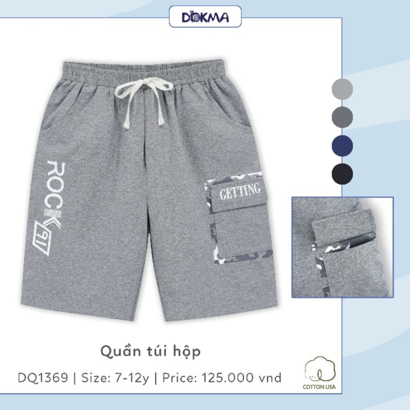 Quần túi hộp bé trai Dokma 7-12Y mã DQ1369