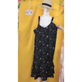 đầm maxi sơmi hoạ tiết size lớn. S631