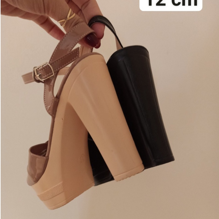 Giày sandal nữ cao gót siêu nhẹ gót vuông cao 12 phân đế đúc nguyên khối