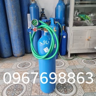 Bình khí argon hàn tig 9Lít trọn bộ