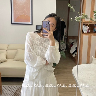 ( Ảnh thật) ( hàng sẵn) set áo chân váy thô mềm