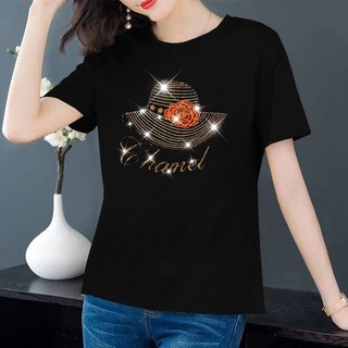 Áo thun nữ chất cottong tay ngắn đính đá l