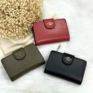 Ví C*oach medium corner zip wallet Da thật siêu đẹp