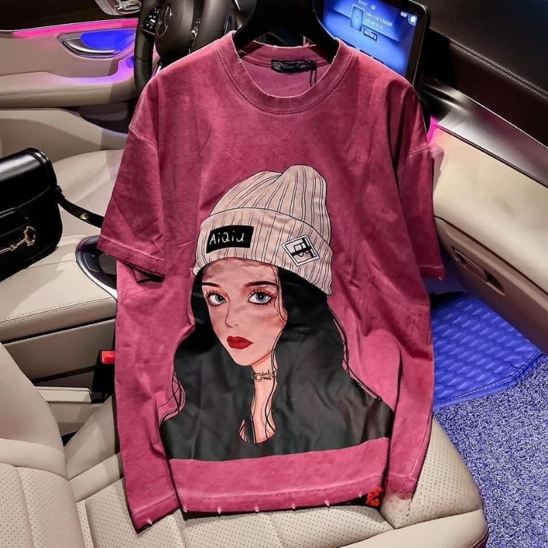 Áo thun cotton xuân hè, in hình cô gái nhiều mẫu, co dãn 4 chiều, dáng rộng, free size 45kg-65kg