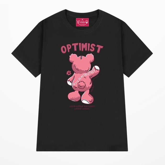 Áo thun tay lỡ NELLY cotton 100% dáng unisex form rộng in hình optimist