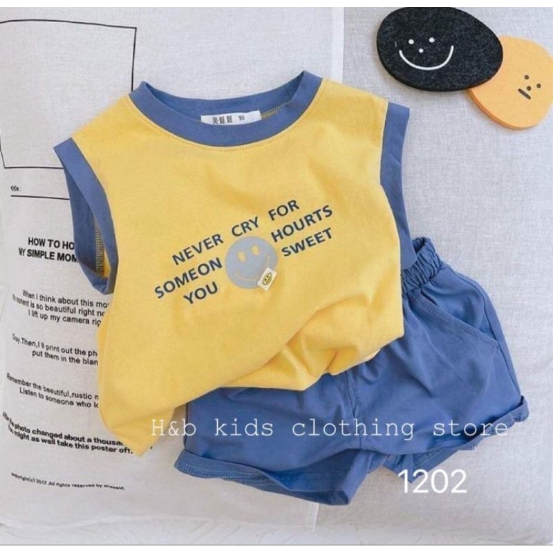 Bộ sát nách bé trai ba lỗ Never cry chất cotton co dãn đẹp mát size nhí, bộ ba lỗ bé trai