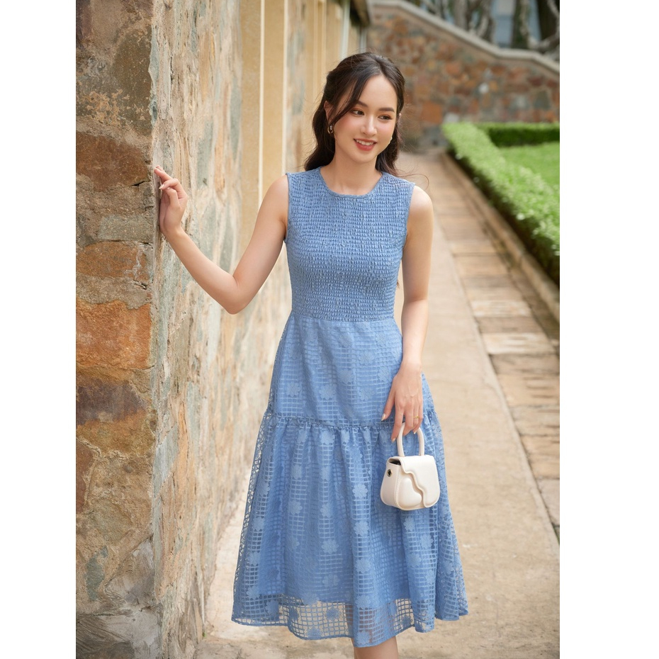 OLV - Đầm Navy Blue Blooming Dress