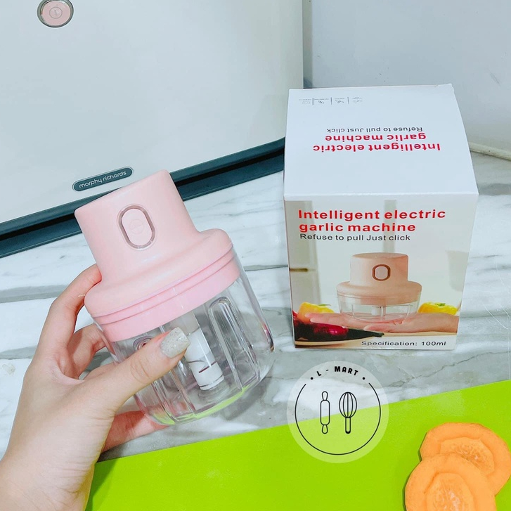Máy xay tỏi ớt mini cầm tay thể tích 250ml - Máy xay đa năng pin trâu lưỡi thép 3 cánh quay nhanh không gỉ, dễ sử dụng