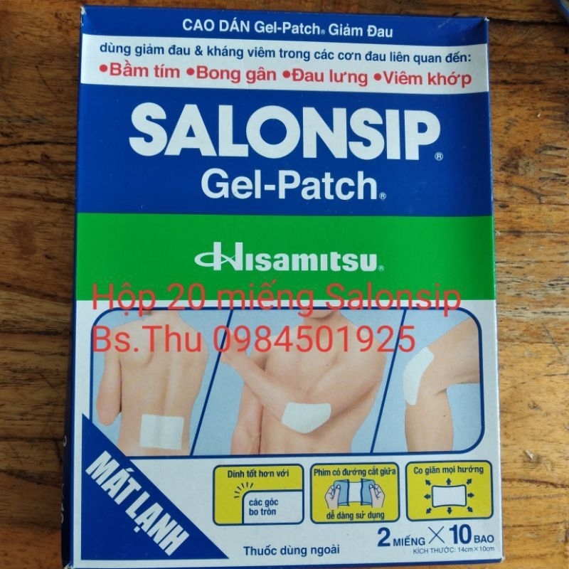 Hộp 20 miếng dán Salonsip - giữ nhiệt Salonpas Jikabari hỗ trợ làm ấm dễ chịu nơi đau và tê cứng