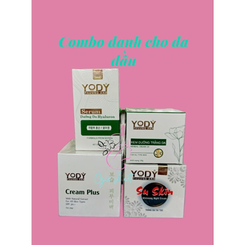 Combo dưỡng trắng da dầu, da khô