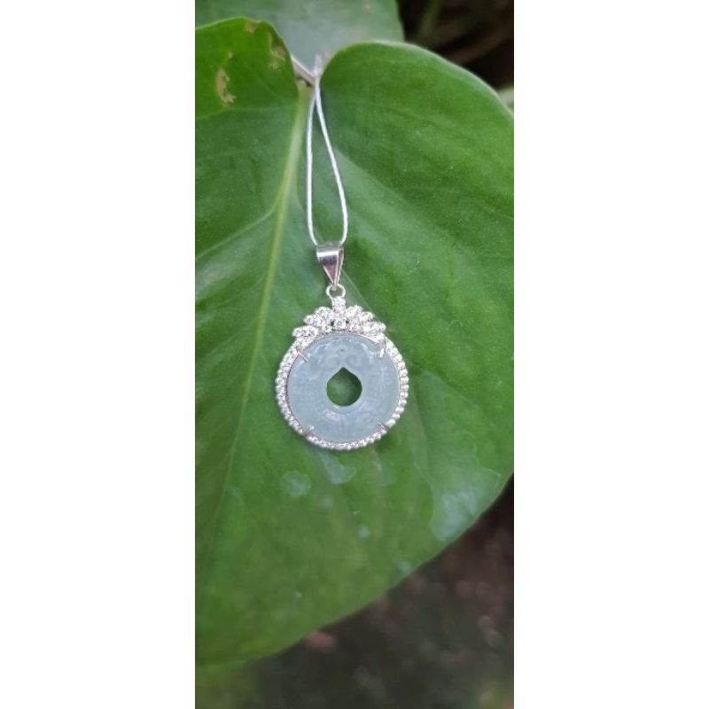 mặt dây đồng điếu song long. chất liệu lam ngọc + bạc s925