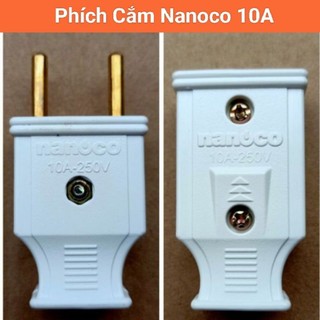 Phích Cắm điện Đơn Chui Cắm Đực, Phích Cắm Cái Ổ Cắm Đơn Nanoco Chính Hãng chống vỡ chịu nhiệt phíp bằng đồng nhựa ABS