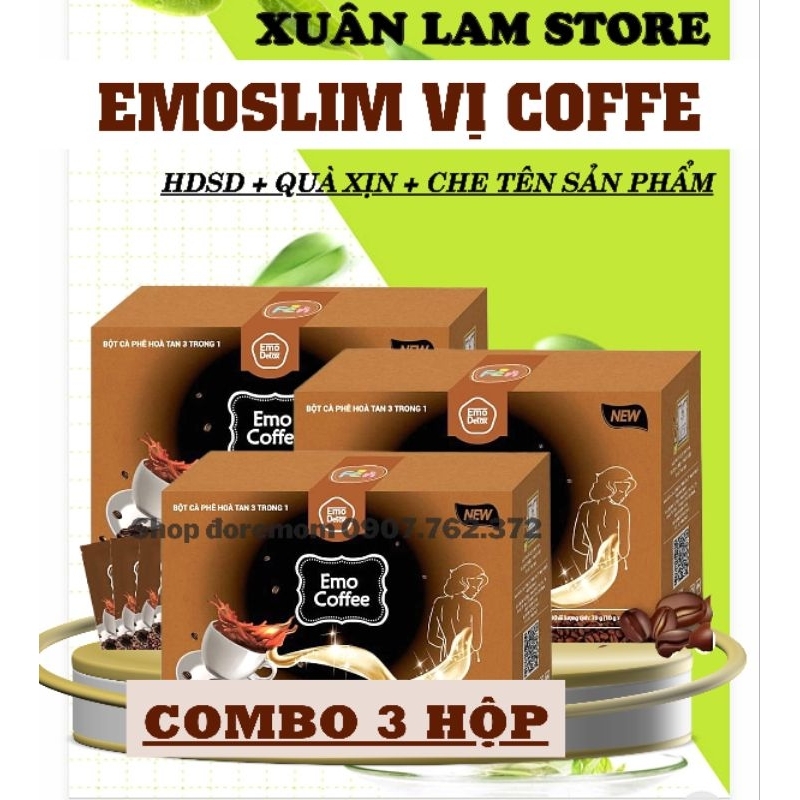 COMBO 3 HỘP CÀ PHÊ GIẢM CÂN / GIẢM BÉO CẤP TỐC EMODETOX [ chính hãng kèm quà tặng]