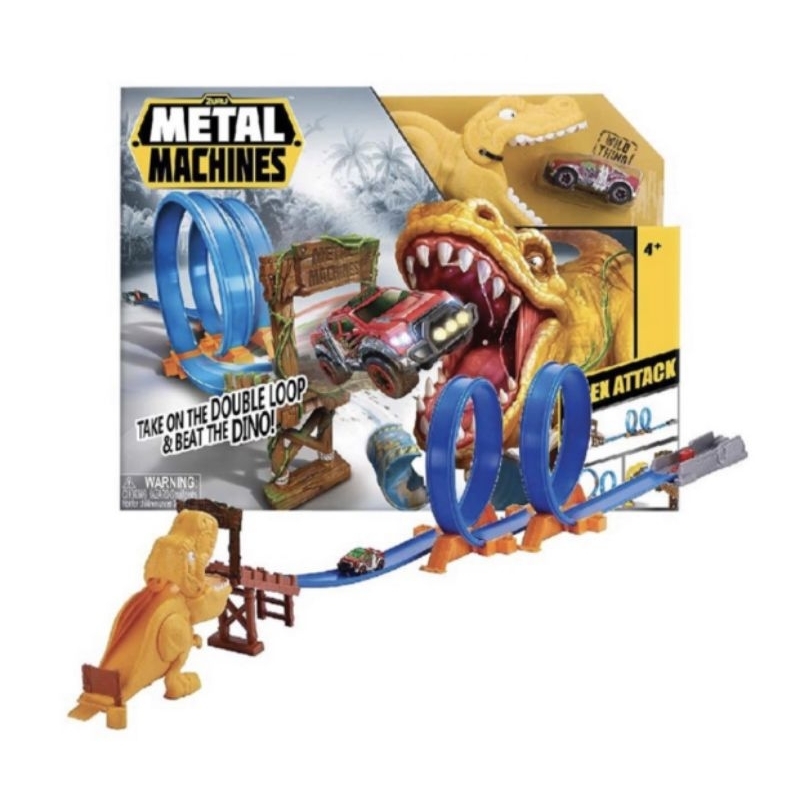 Bộ Đồ Chơi Đường Ray Xe Đua Đối Đầu T-rex Zuru Metal Machines