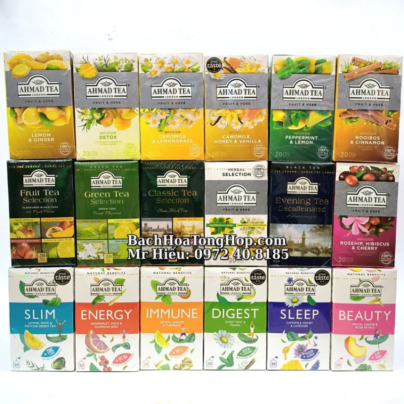 Trà Ahmad Tea Thảo Mộc đủ vị