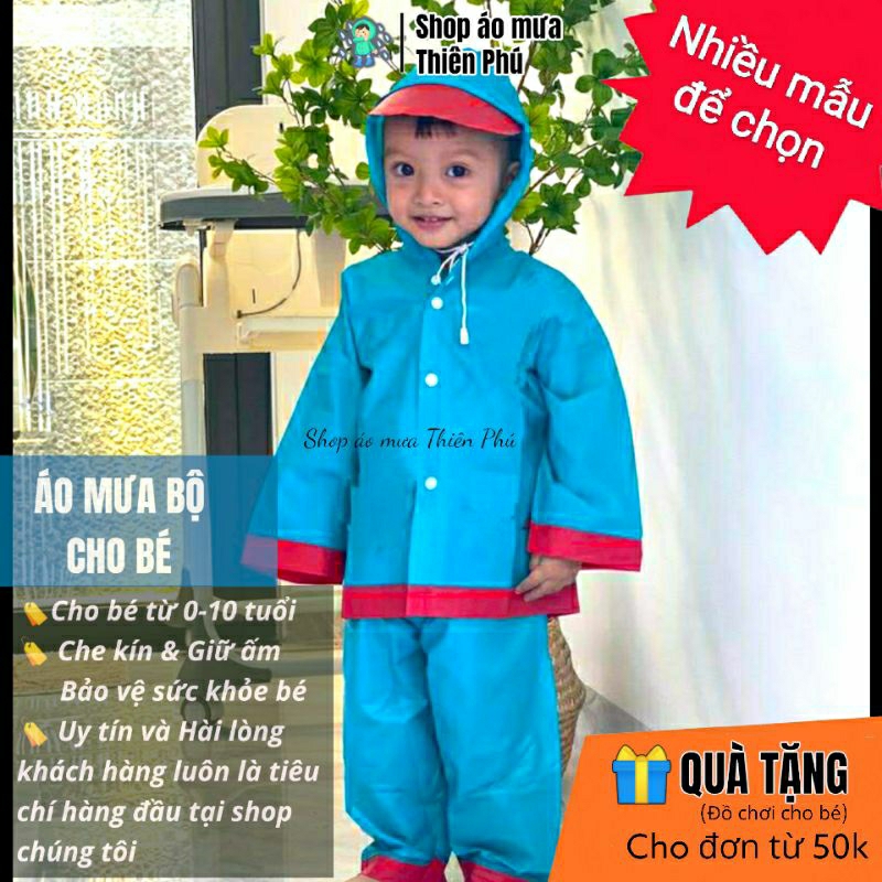 Áo mưa bộ cho bé Trai Gái hàng tại xưởng sản xuất, CÓ KÍNH chắn nước cho bé - Thiên Phú Raincoat for Kid