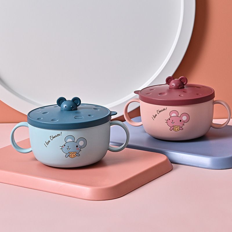 Ca Mỳ, Bát Ăn Dặm Lõi Inox Hình Chuột Siêu Dễ Thươngg