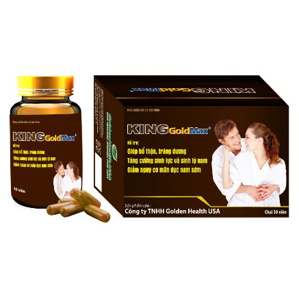 Viên uống Tăng Cường Sinh Lý Nam KING GOLD MAX - BỔ THẬN TRÁNG DƯƠNG - TĂNG CƯỜNG SINH LÝ (Chai 30 viên)
