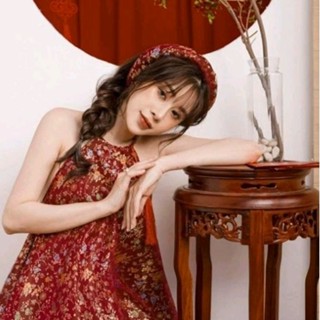 Áo yếm gấm đỏ - link bán mới - yếm gấm chụp siêu hot - chụp studio hoặc chụp sen