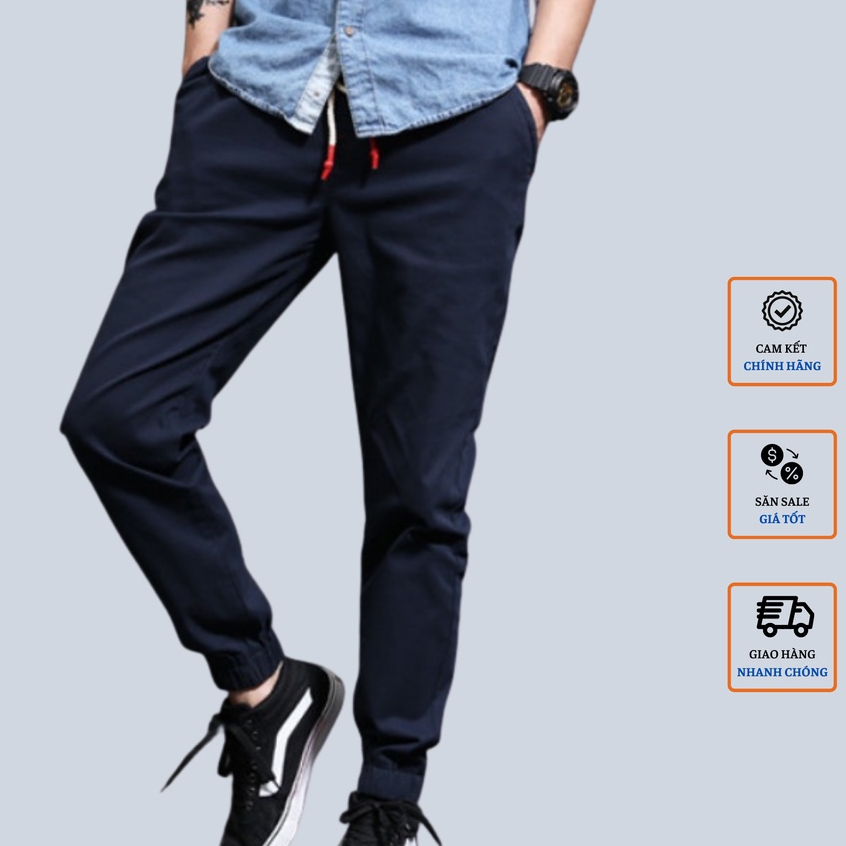 Quần jogger nam kaki slim fit trơn bo gấu phong cách năng động trẻ trung-DK shop