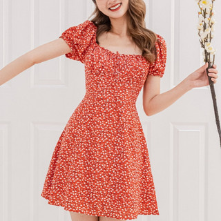 Đầm LARA - Đầm nhún ngực cột nơ
