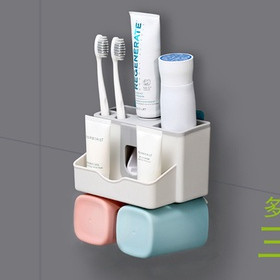 Giá để bàn chải đánh răng treo cốc nước súc miệng giá lấy kem đánh răng tự động (TL10)