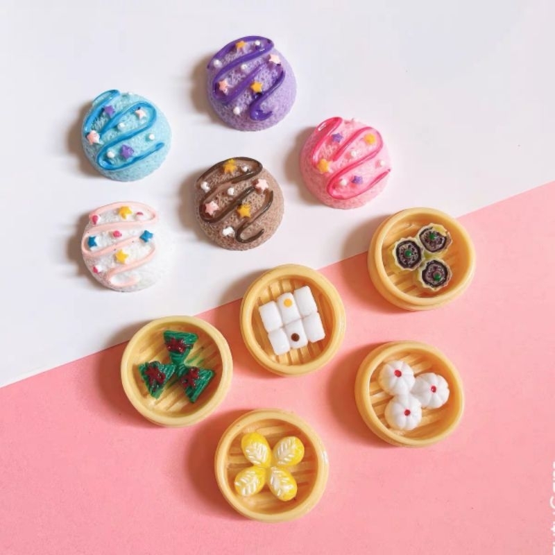 Combo 50 charm chai nước mini, đồ ăn mini làm phụ kiện búp bê, đồ handmade, DIY