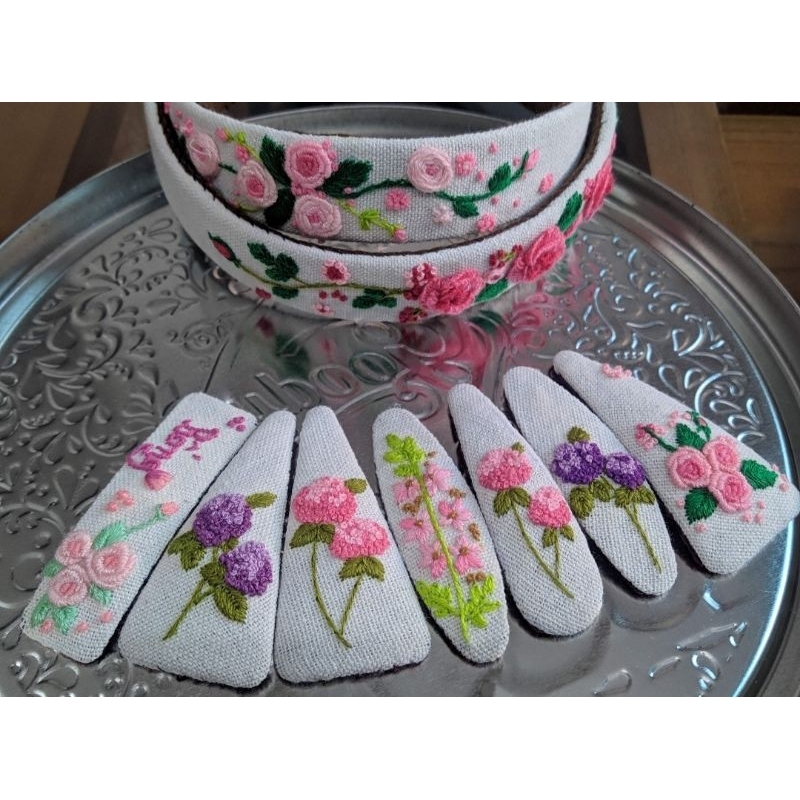 Kẹp tóc thêu tay handmade nhiều mẫu xinh xắn