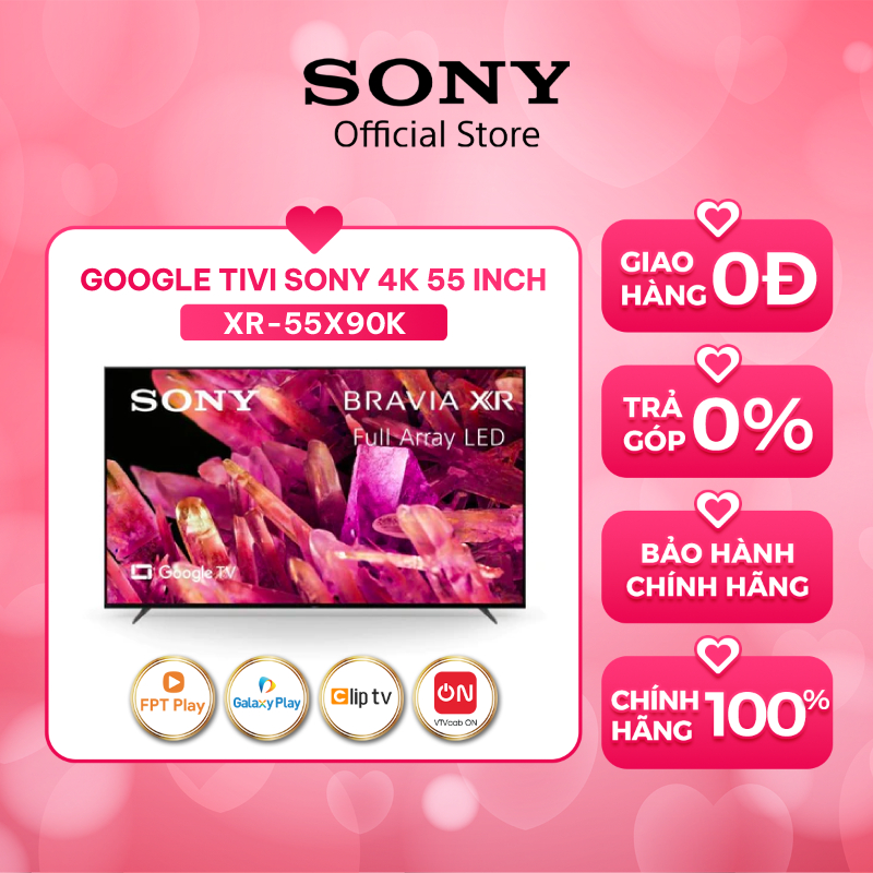 Google Tivi Sony 4K Ultra HD 55 inch XR-55X90K - Model 2022 - Miễn Phí Lắp Đặt