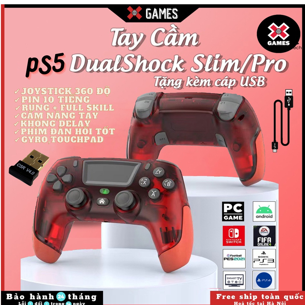 Tay cầm chơi game fifa onIine 4, Tay cầm PS5/P06 có dây, không dây Bluetooth cho PC, laptop, máy ps4