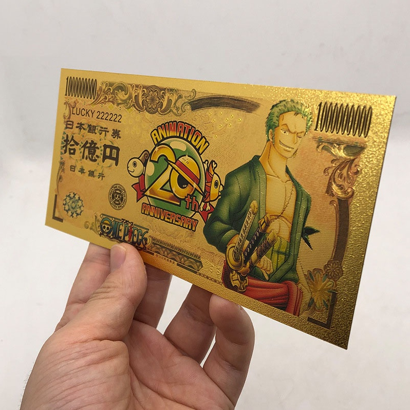 Tiền Sưu Tầm Anime One Piece - Tiền Giấy Kraft Vàng dày chống nước