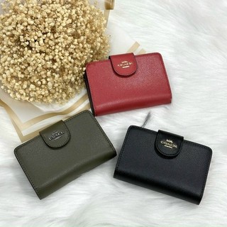 Ví C*oach medium corner zip wallet Da thật siêu đẹp