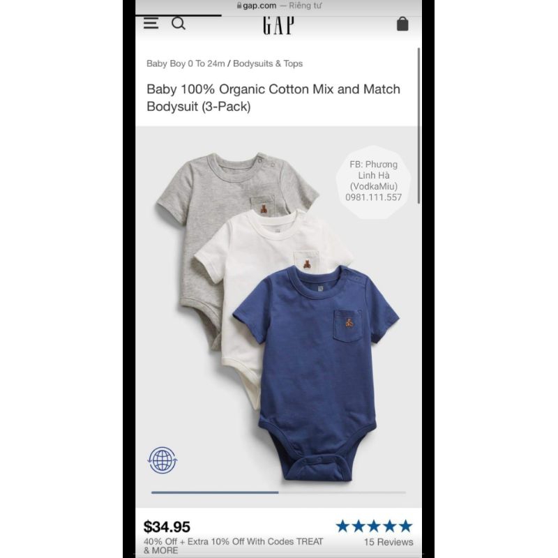 ‼️BODY CHÍP CỌC TAY BA LỖ CỦA GAP, H&M, CK MIX HÃNG...