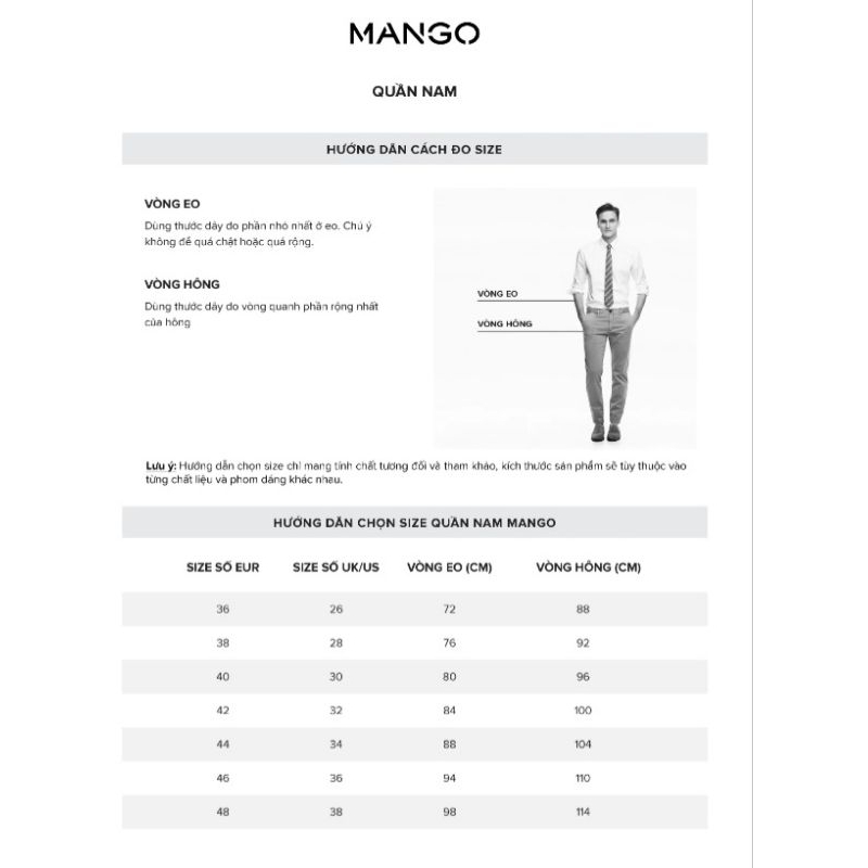 Quần Âu nam MANGO 2 màu  dáng Regular Fit