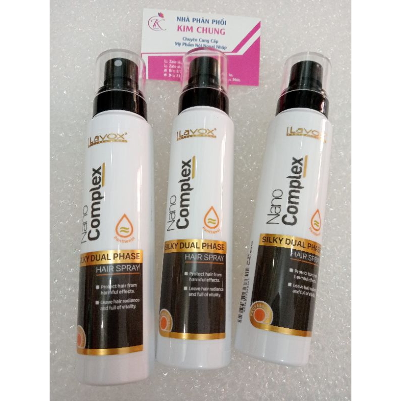 [Mới] Xịt dưỡng tóc siêu dưỡng Lavox Nano Complex Silky Dual Phase Hair Spray Siêu Mềm Mượt 180ml