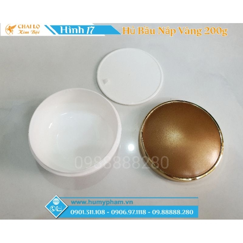 HỦ ĐỰNG KEM BODY BẦU NẮP VÀNG 200g