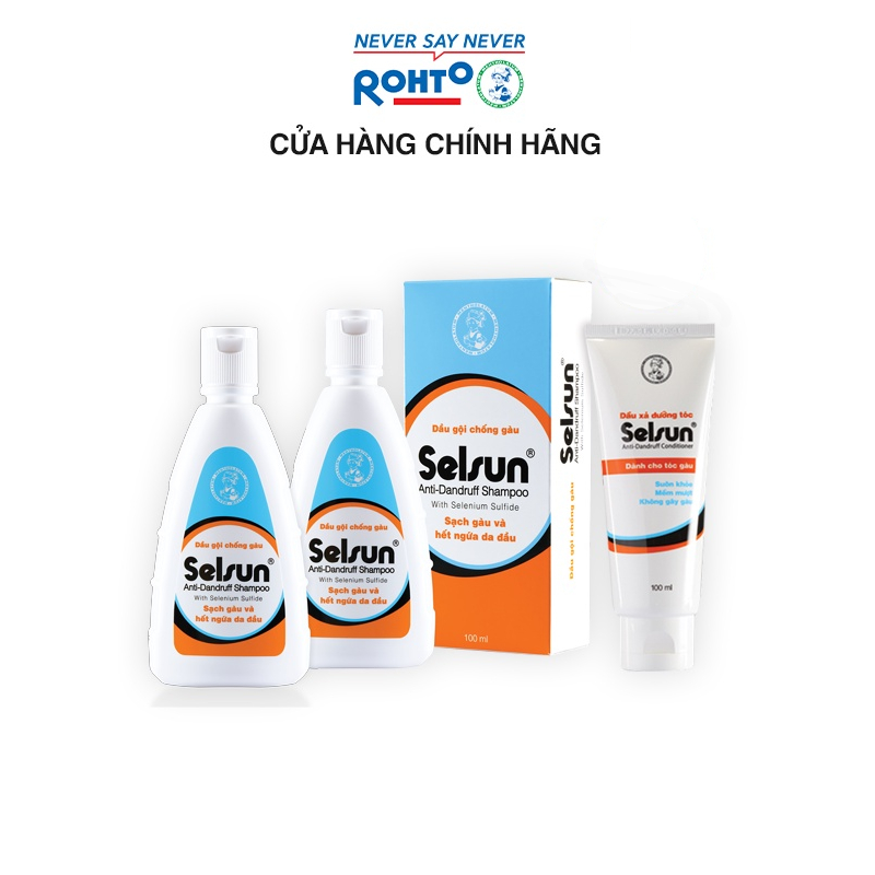 [VB] Combo Gội xả chống gàu Selsun: 2 Dầu gội 100ml + 1 dầu xả 100ml