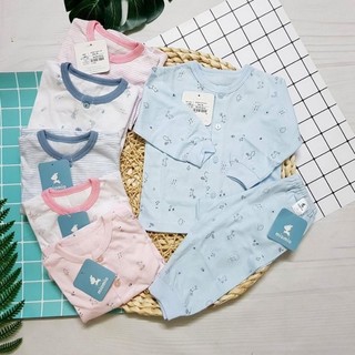 Bộ sơ sinh Miomio dài tay chất cotton mỏng