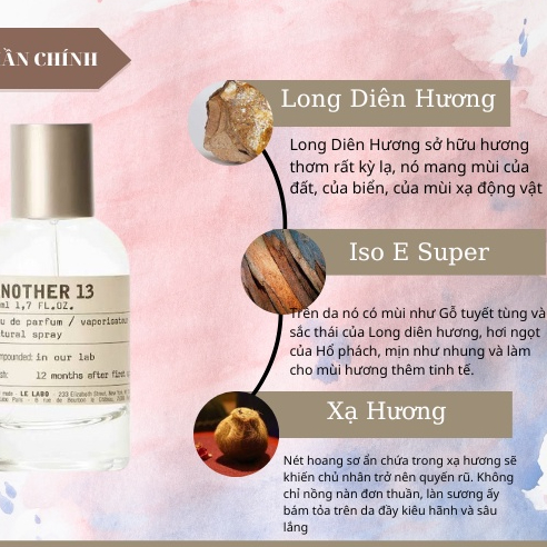 Nước hoa nam chính hãng cao cấp Le La.bo Santal 13 33, dầu thơm lâu mẫu thử 100ml hương thơm dịu nhẹ sang trọng quý phái