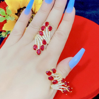 Nhẫn nữ mạ vàng 18k đính đá kiểu dáng rw006130223