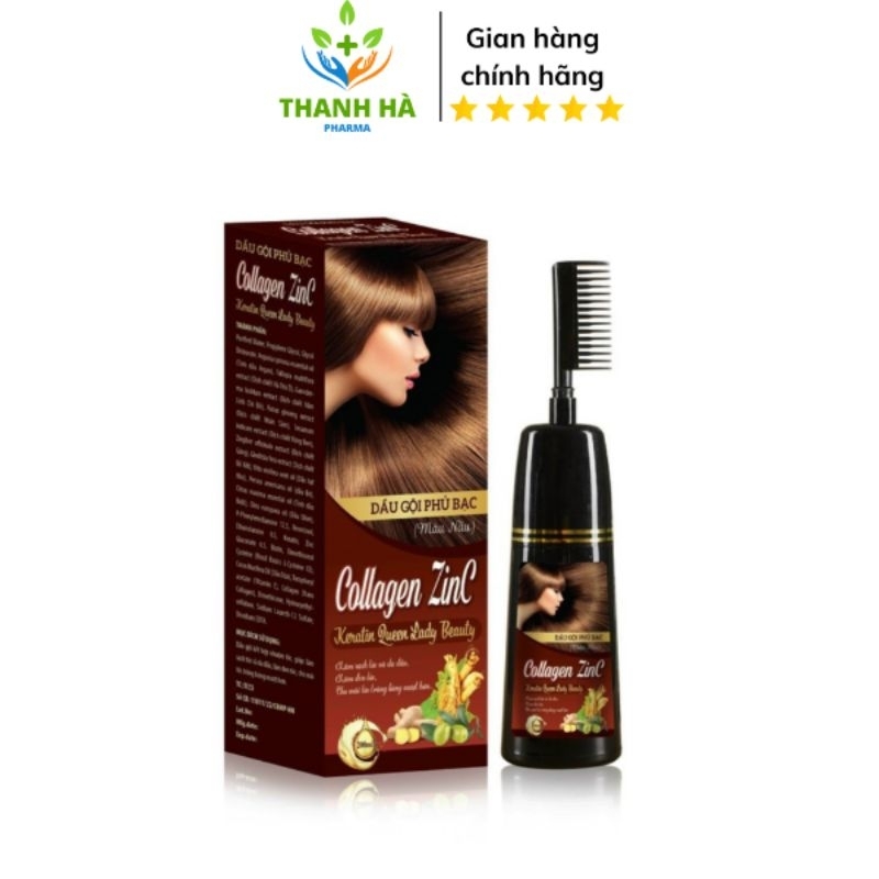 DẦU GỘI PHỦ BẠC MÀU NÂU COLLAGEN ZINC KERATIN 200ML