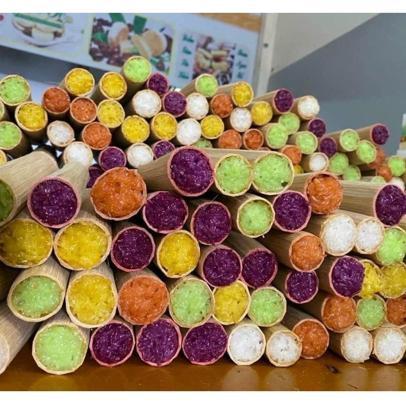 Cơm lam tây bắc kèm muối vừng nướng/hấp đều ngon