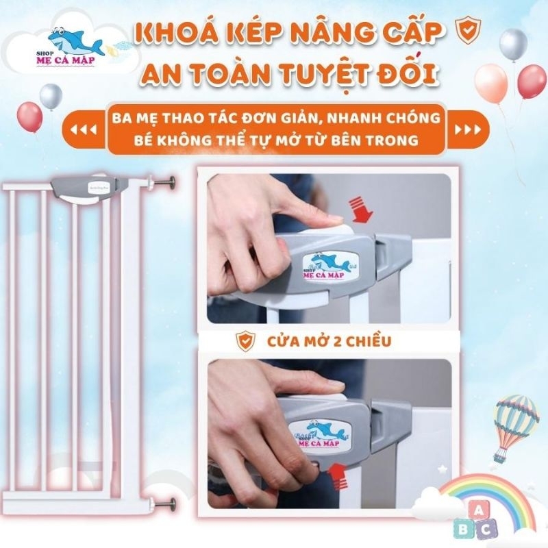 (Hỏa tốc HCM) Thanh chắn cửa, chắn cầu thang không khoan tường an toàn cho trẻ nhỏ